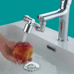 I-Universal Splash Filter Faucet 1080 Indawo Yamanzi Ejikelezayo Ephakamisa I-Robotic Arm Extension Water Mouth Ukulungiswa Kwethaphu Yensimbi Egcwele