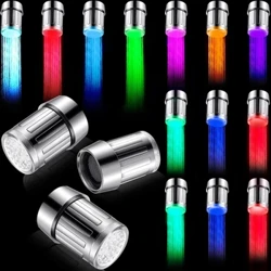 LED, temperaturempfindlicher Wasserhahn, wassersparend, Küchen-/Badezimmersensor, 7 Farbwechsel, Wasserhahnkopf, Belüfter, Wasserhahndüse Dusche