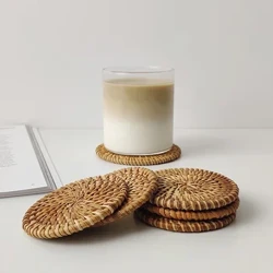 Placemat Pad Bardak Mutfak Masa Mat rattan coaster Kase Paspaslar Dolgu Mat Yalıtım Pedi Yuvarlak Placemats El yapımı Masa Mat
