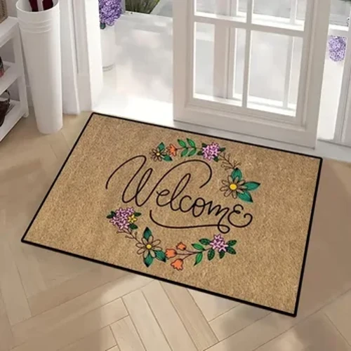 Flower Print Home Floor Mat Non-slip Easy Clean Decoration Carpet Kitchen Area Rug Living Room House Washable Welcome Doormats