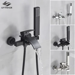 Uythner Badkamer Badkraan Enkele handgreep Waterval Uitloop Mengkraan met handdouche Wandmontage Badkranen Badkraan