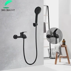 SHBSHAIMY Nero Opaco Set Doccia Montaggio A Parete Bagno чернить Смеситель для душа Rubinetti per doccia Rubinetto per vasca Miscelatore Valvola