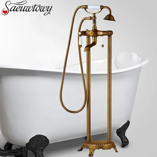 Cổ Tầng-Đứng Bồn Tắm Vòi Chậu Phòng Tắm Bộ Sen Tắm Đứng Vòi Bồn Tắm Có Vòi Sen Điện Thoại Phong Cách Nóng Lạnh