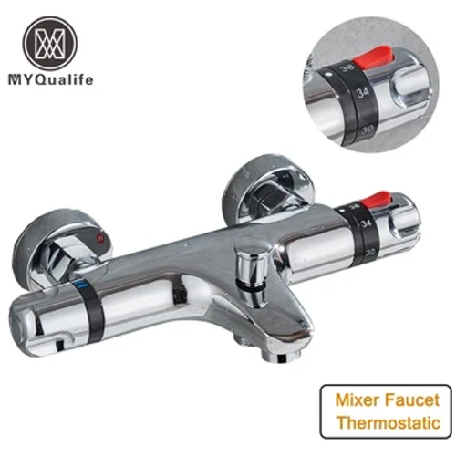 ก๊อกน้ำอาบน้ำ Thermostatic วาล์วผสม ก๊อกน้ำอุณหภูมิ ก๊อกน้ำอาบน้ำ ห้องน้ำ รวมกัน น้ำ พวยยาว ก๊อกน้ำอ่างอาบน้ำ