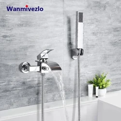 Chrome Waterfall Bathtub Faucet Fa'apipi'i Fa'amau Fa'amau Fa'amau Fa'apa Pa'u afu vevela vai malulu fa'afefiloi tap taele ta'ele faucet tape Robinet Baignoire