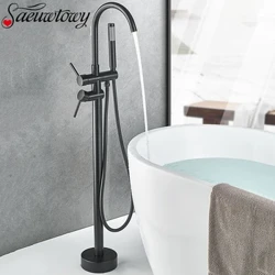 Đen / Chrome / Vàng / Bồn tắm đứng Vòi bồn tắm đứng hình rồng có vòi sen tay Bồn tắm đặt sàn Vòi nóng lạnh