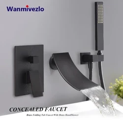 Faucets Seomra Folctha Cré-umha Dubh Eas Beartaíonn Bathtub Tapaí Cith Feistithe ar an mBalla Meascthóir Fuar Te Meascthóir Práis Meascthóir Crane Láimhe
