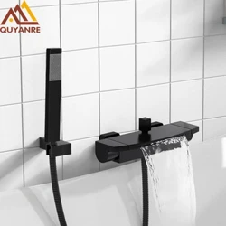 Quyanre Black Waterfall vann dušisegistid seinakinnitusega dušisegisti kraanid kuuma külma vanni dušš kraan BaRobinet Baignoire