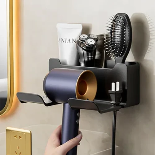Máy Sấy Tóc Giá Đỡ Treo Tường Máy Sấy Giá Đỡ Máy Duỗi Đứng Máy Sấy Tóc Người Tổ Chức Hộp Vệ Sinh Máy Thổi Giá Đỡ Kệ Phụ Kiện Phòng Tắm