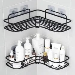 Rafturi metalice pentru baie Organizator fără găurire pentru baie Organizator pentru consumabile de curățare Accesorii pentru baie pentru depozitare