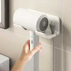 Máy Sấy Tóc Giá Đỡ Treo Tường Máy Duỗi Tóc Máy Sấy Tóc Đứng Phòng Tắm Sắp Xếp Kệ Nhựa Tự Dính Có Giá Để Đồ