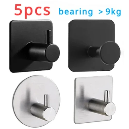 5pcs Greamaitheacha Balla Hooks Seomra Folctha Róba Tuáille Hanger Doras Sealbhóir Eochracha Eagraí Crochta Hook Seilf Crua-earraí Cistine Accessories