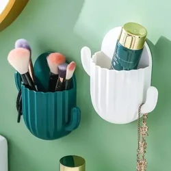 Porte-brosse à dents, accessoires de salle de bains, support de rangement Cactus, organisateur de rasoir, égouttoir mural auto-adhésif, Prateleiras