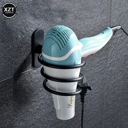 Pengering Rambut Organizer Rak Aluminium Kamar Mandi Pengering Rambut lan Pelurus Pemegang Rak Dipasang ing Dinding Aksesoris Blower Rak