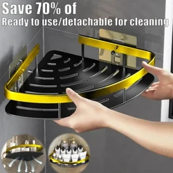 Mensola da bagno Organizzatore di stoccaggio da cucina Mensola per doccia in lega di alluminio Accessori per il bagno Mensola a muro senza foratura