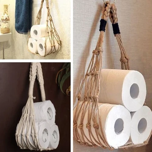 Bắc Âu Treo Bông Dây Giá Đỡ Cho Giấy Vệ Sinh Tạp Chí Sách Giá Đỡ Nhà Khách Sạn Lưu Trữ Giá Treo Túi Trang Trí Phòng Tắm