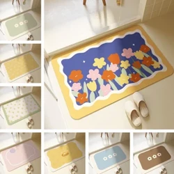 Minimalistisk ins blomma badmatta super absorberande badrum diatom lera golvmatta non glid toalett hem inomhus ingång dörrormat