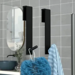 Porte-serviettes en acier inoxydable, porte de douche arrière en verre, support de salle de bain en forme de S, porte-peignoir, crochets