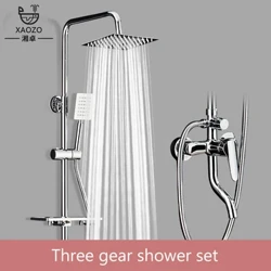 XAOZO Schwaarz / Verchromt Buedzëmmer Dusche Set Haushalt Kupfer Duschkran Wandmontéiert Badewanne Krunn Reendusch