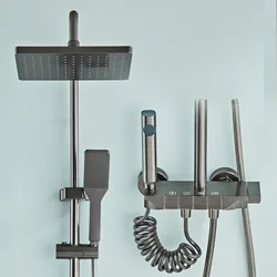 4 Cách Nóng Lạnh Ổ Cắm Sen Tắm Màu Xám Phím Đàn Piano Treo Tường Điều Áp Lượng Mưa Vòi Rửa Chén Hệ Thống Sen Tắm bộ