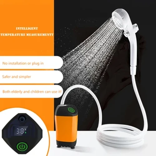 Elektrisk dusjpumpe 4800mAh IPX7 Vanntett Enkel å bruke for backpacking Reise Strand Kjæledyr Bærbar campingdusjpumpe