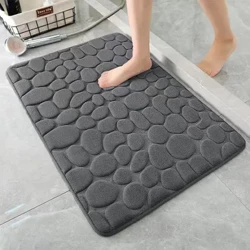 Mat Non Slip Carpets Cobblestone Embossed Bathroom Bath In Wash Basin Bathtub Side Floor Memory Foam Shower Room Doormat