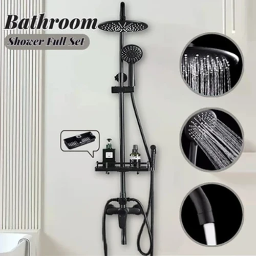 Ensemble complet de douche de salle de bains, système de douche mural, baignoire, maison, Thermostat noir, ensemble de douche, robinets, douches à pluie
