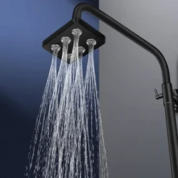 Högtryck Duschhuvud Vattenbesparande Rainfall Duschhuvud Duschsystem Bytesdelar 360 grader Rotatable för hemmabadrummet