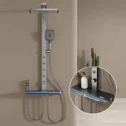 Màn Hình Hiển Thị Kỹ Thuật Số Bộ Sen Tắm Phòng Tắm Ánh Sáng Môi Trường Xung Quanh Năm Chức Năng Xịt Sau Vòi Sen Màu Xám Hệ Thống Tắm Gói