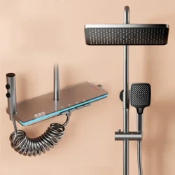 Dusche System Thermostat Krunn fir Buedzëmmer Mauer Mount Reen Digital Display Modern Bath Set