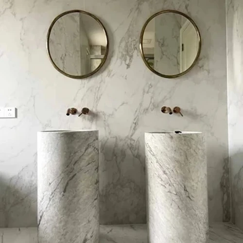 Mramorový stĺp Basimarble stĺpcový povodie Inten integrovaný podlahový umenie umenie, moderný a jednoduchý nordický kúpeľňový umývadlo