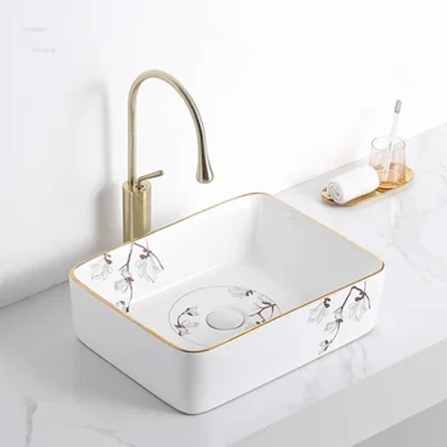 Wastafel Kamar Mandi Modern kanggo Wastafel Kamar Mandi Keramik Hotel Kreatif Kitchen Sink Countertop Basin Aksesoris Perbaikan Ngarep