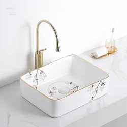 Mga Modernong Lababo sa Banyo para sa Hotel Ceramic Banyo Washbasin Creative Kitchen Sink Countertop Basin Mga Accessory sa Pagpapaganda ng Bahay