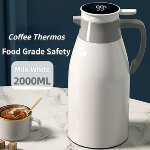 Xiaomi 2L Coffee Thermos Huishouden Digitale display Glazen voering Vacuümkolven Grote capaciteit WATHER Bottle keuken thermische ketel