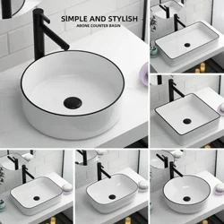 Hotel Ceramic Tabletop Basin Banyo na Panghugas ng Basin Nordic Style High-temperature Ceramic Water Basin Wash Basin