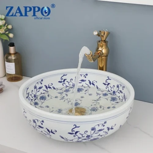 Faucet doirteal Abhantrach Seomra Folctha ZAPPO Teaglama Abhantraí Babhta Ceirmeacha Abhantraí Seomra Folctha Soitheach Péinteáilte Lámh Doirteal doirteal seomra folctha