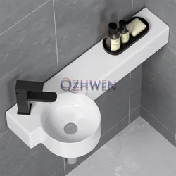 70 cm Trắng Gốm Chậu Rửa Phòng Tắm Bồn Rửa Tường Treo Lưu Vực Tủ Kết Hợp Siêu hẹp Nhà Vệ Sinh Countertop Nghệ Thuật Lưu Vực