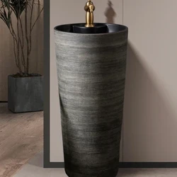 Kir yuvish havzasi Retro o'rindiqli lavabo Bir qismli polga o'rnatilgan hammom uchun lavabo CX009XS