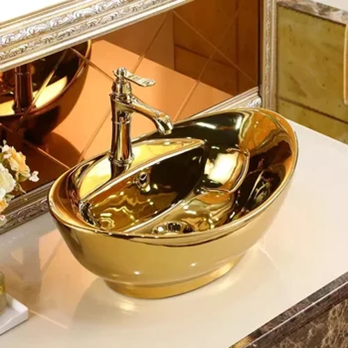Doirteal Seomra Folctha Só Éadroma Árthach Órga Doirteal Abhantrach Countertop Leithris Doirteal Seomra Folctha Imchuach Láimhe Níocháin Retro Nua-Aimseartha