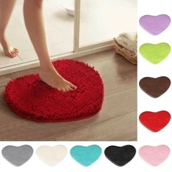 1 stk Home Decor Fluffy 40*28cm Love Heart Shape Skridsikre bademåtter Badeværelse Tæppe Brusemåtte Toilet Badeværelsestæpper