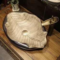 Hình Gốm Sứ Phòng Tắm Bồn Rửa Bồn Rửa Retro Nghệ Thuật Để Bàn Lưu Vực Ánh Sáng Sáng Tạo Sang Trọng Để Bàn Lưu Vực Phòng Tắm Chậu Rửa