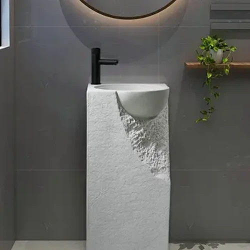 Lavabo a colonna da cortile esterno integrato lavabo artistico da terra personalità bagno dell'hotel lavabo creativo