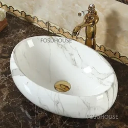 Lavabo de salle de bains de chambre à coucher européenne, lavabo de comptoir en céramique de Restaurant, lavabo de balcon de ménage, petit appartement, évier simple B