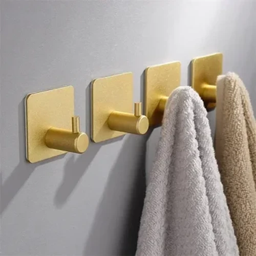 Tự Dính Nhà Bếp Tường Cửa Móc Chìa Khóa Giá Treo Khăn Nhà Bếp Nhôm Khăn Áo Dây Móc Phụ Kiện Phòng Tắm
