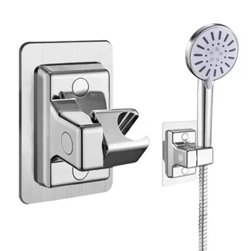 Duschkopfhalter justierbar Wandmontéiert Duschhalter Selbstklebend Duschkopf Handheld Bracket Buedzëmmer Accessoiren