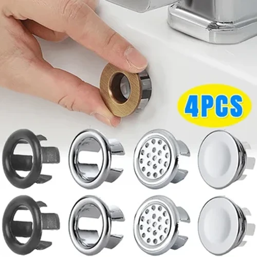 Clúdach Fáinne Overflow Doirteal 4/1Pcs Athsholáthar Abhantrach Folctha Baile Átha Troim Folctha Babhta Doirteal Plaisteacha Overflow Clúdaíonn Poll Accessories cistine