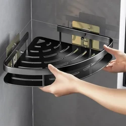 Istante ng Banyo Aluminum Alloy Shampoo Rack Makeup Storage Organizer Shower Shelf Mga Accessory sa Banyo Walang Drill Wall Corner Shelf