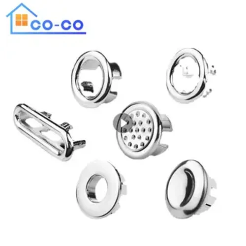 2/4 Stuks Badkamer Wastafel Gat Cover Wastafel Trim Cap Cover Plastic Gegalvaniseerde Overloop Ring Bad Accessoire Overloop ring Plug