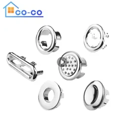 2/4pcs Buedzëmmer Spull Lach Cover Basin Trim Cap Cover Plastik elektroplatéiert Iwwerschwemmungsring Badewanne Accessoire Iwwerschwemmungsring Plug