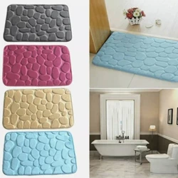 Bathroom Bath Matt Set Soft Non Rlip Cobblestone Mat Bathroom Rug Absorbent Dusch Teppecher Cover Buedem